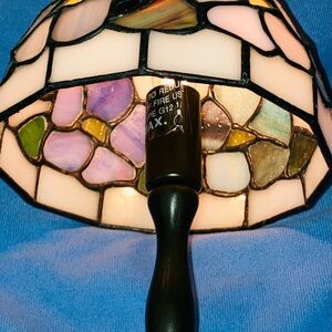 Genuine, leaded, stained glass lamp